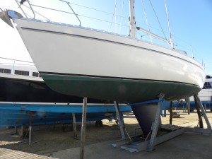 Aquarius Marine Coatings Coppercoat cost effective multi season environmentally responsible marine antifoul bottom paint Moody 336 in Poole 2010 Applied 1993